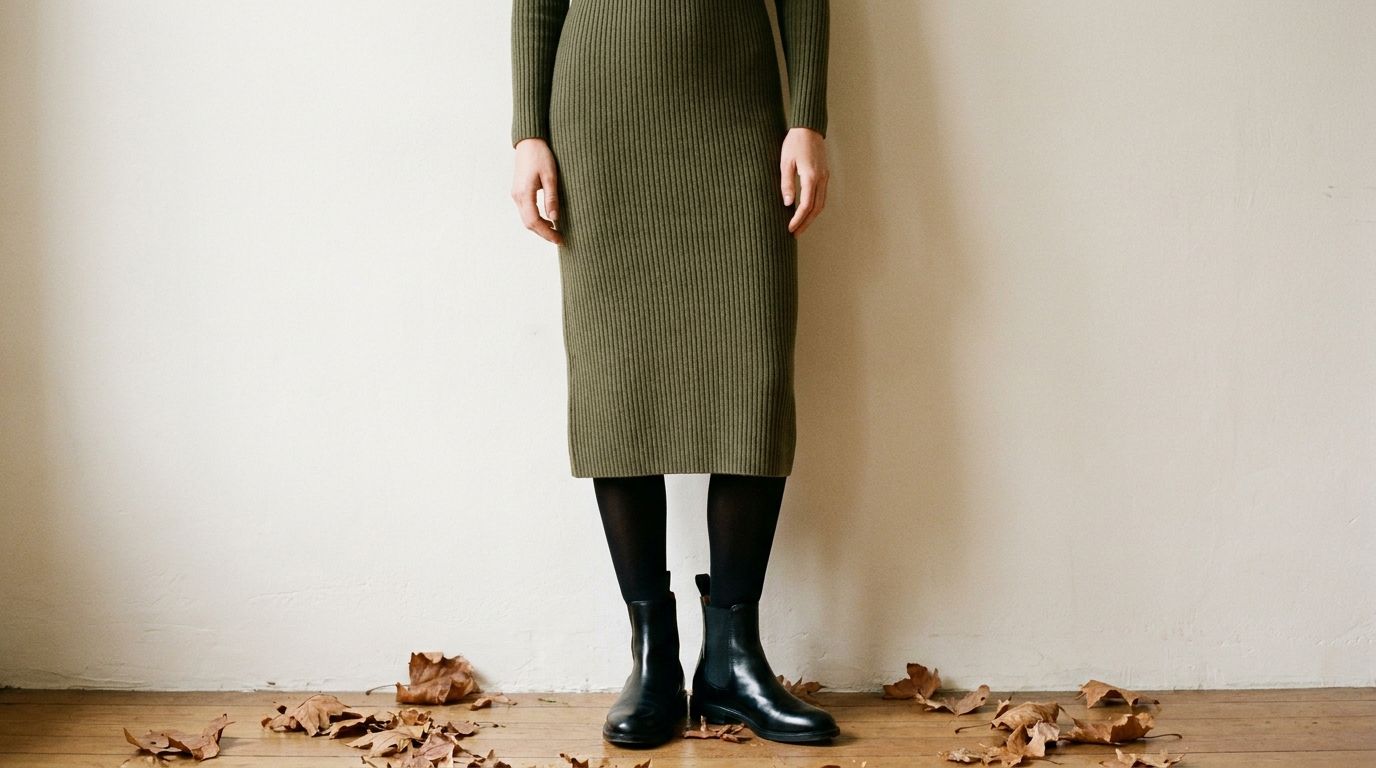 La robe verte selon la saison — chaussure et robe verte