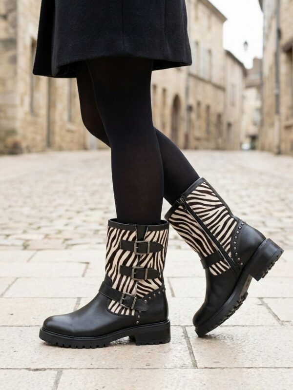 Bottes Coco & Abricot Adhemar Zebre, vue portée