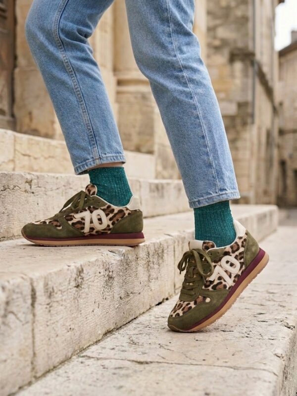 Baskets Back70 Jogger Fw26-P101 Fur Cow Forest/Butter 70, vue portée