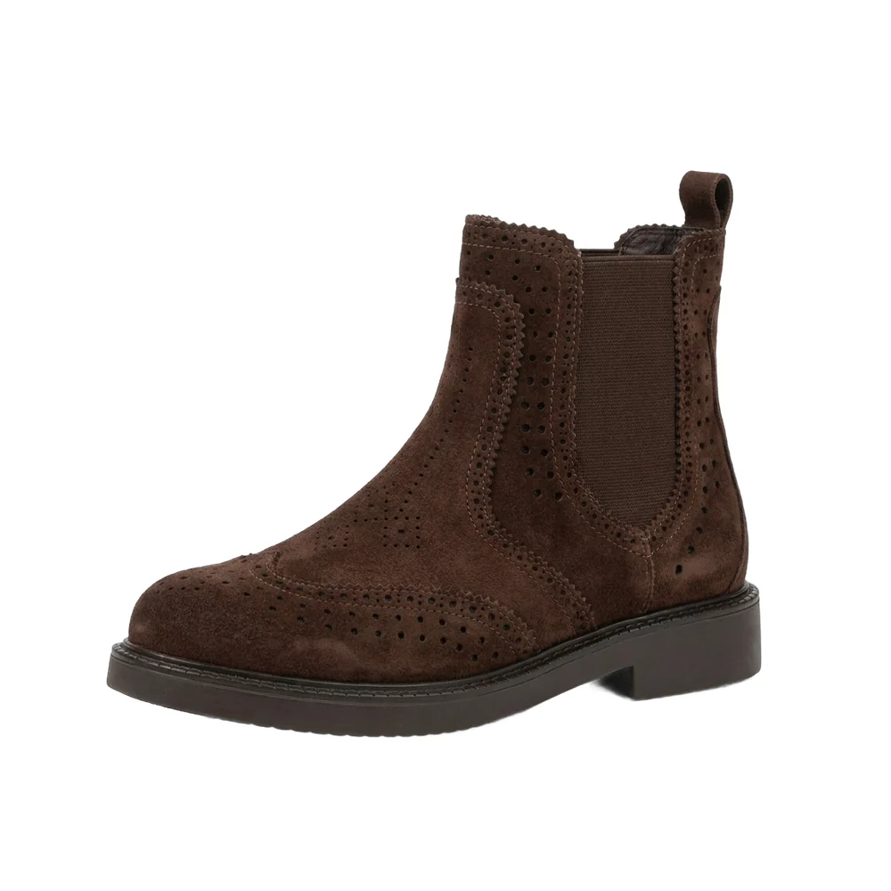 Bottines SALFRANS CROUTE Chocolat, vue de côté