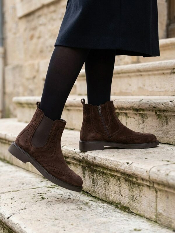 Bottines SALFRANS CROUTE Chocolat, vue portée