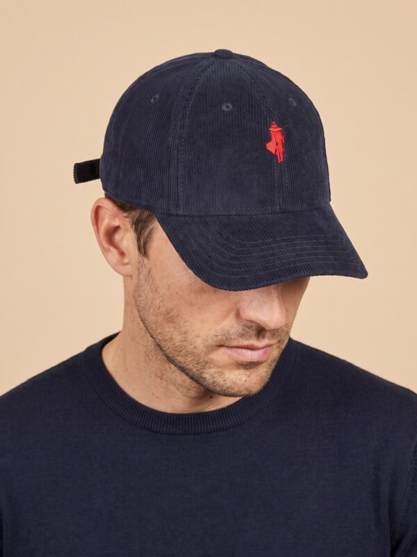 Casquette en velours Bleu marine - MCS, vue portée