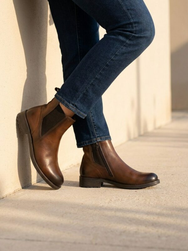 Bottines AMBILLY PELE - Brandy, vue portée