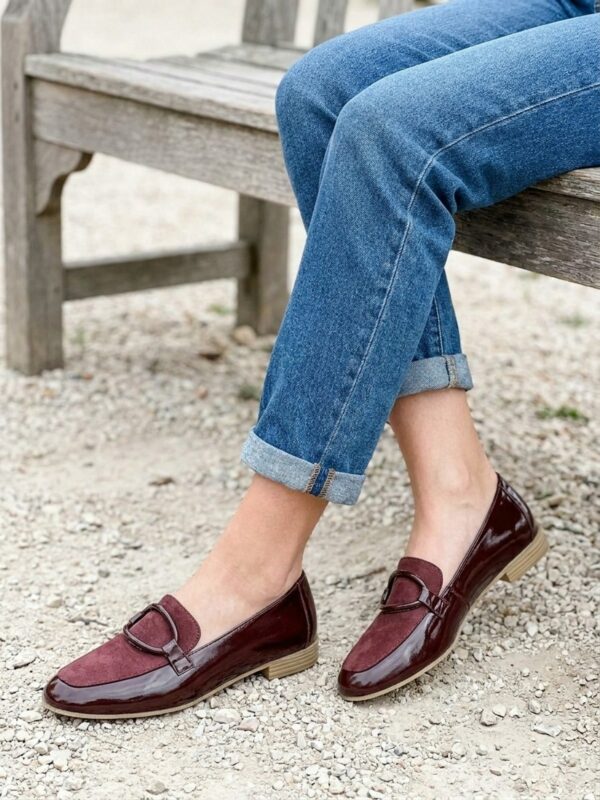 Mocassins ESPARROS PATENT-SUEDE-PATENT - Bordeaux
