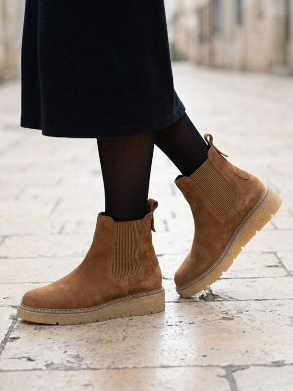 Bottines EBERBACH SUEDE - Tabac, vue portée