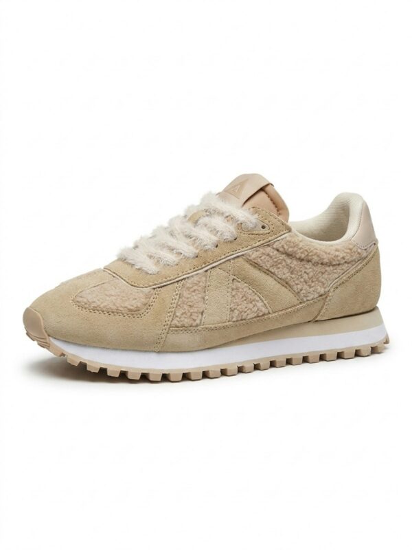 Baskets ASFVLT Gate Beige Sherpa/Cream, sur fond blanc