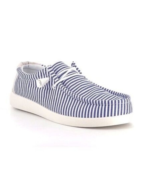 Mocassins en toile marinière bleu foncé UOMO