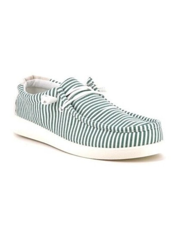 Mocassins en toile marinière vert UOMO