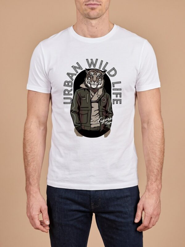 T-shirt Blend BHKIBE tee - White_tiger - White, vue portée
